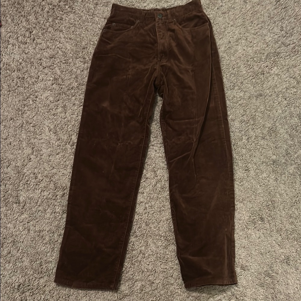 Brown Corduroy Straight Leg Pants